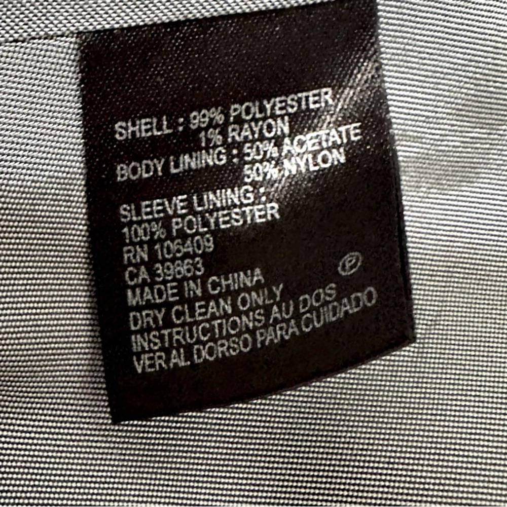 TAHARI ASL Blazer Jacket Black White Pinstripes Button Down Long Sleeve Size 4 - Picture 8 of 12